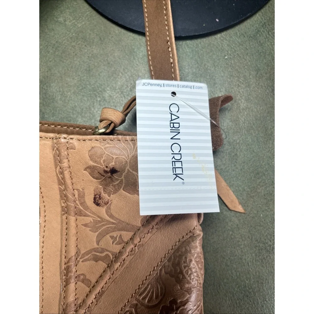 Vintage Genuine‎ Leather Shoulder Bag Cabin Creek Purse Tan Handbag NWT